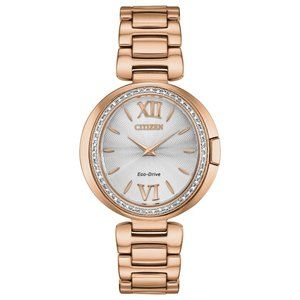 Citizen Capella Eco-Drive Women's Diamond Accent Gold-Tone 34mm Watch EX1503-54A